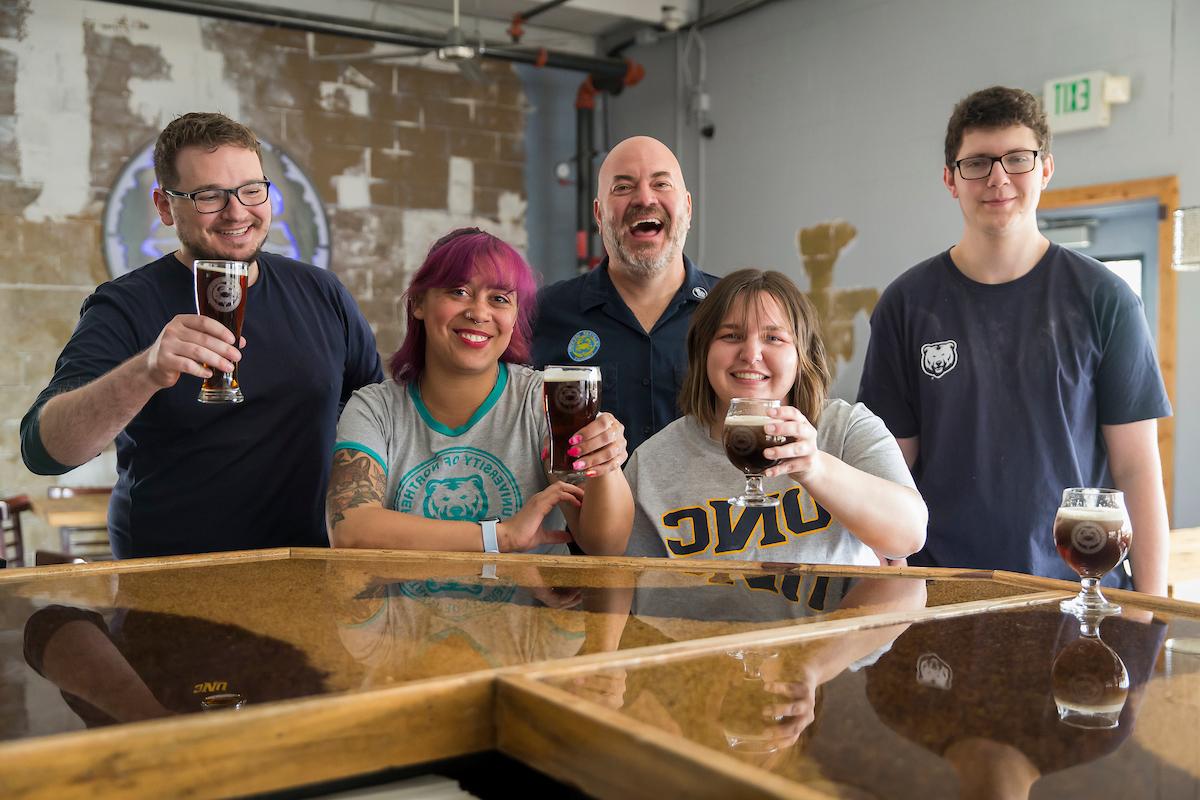 UNC alumni and students at Crabtree Brewing